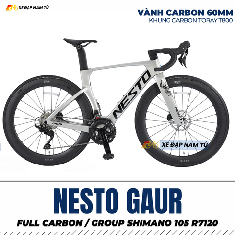  Xe Đạp Đua Nesto Gaur – Full Carbon, Group Shimano 105 R7120, Phanh Dầu Thủy Lực 