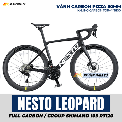  Xe Đạp Đua Nesto LEOPARD– Full Carbon, Group Shimano 105 R7120, Phanh Dầu Thủy Lực 