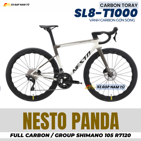  Xe Đạp Đua Nesto PANDA– Carbon Toray T1000, Group Shimano 105 R7120, Phanh Dầu Thủy Lực 