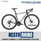  Xe Đạp Đua Nesto RHINO – Carbon Toray T800, Group Shimano 105 R7120, Phanh Dầu Thủy Lực 