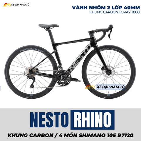  Xe Đạp Đua Nesto RHINO – Carbon Toray T800, Group Shimano 105 R7120, Phanh Dầu Thủy Lực 