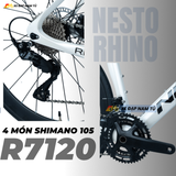  Xe Đạp Đua Nesto RHINO – Carbon Toray T800, Group Shimano 105 R7120, Phanh Dầu Thủy Lực 