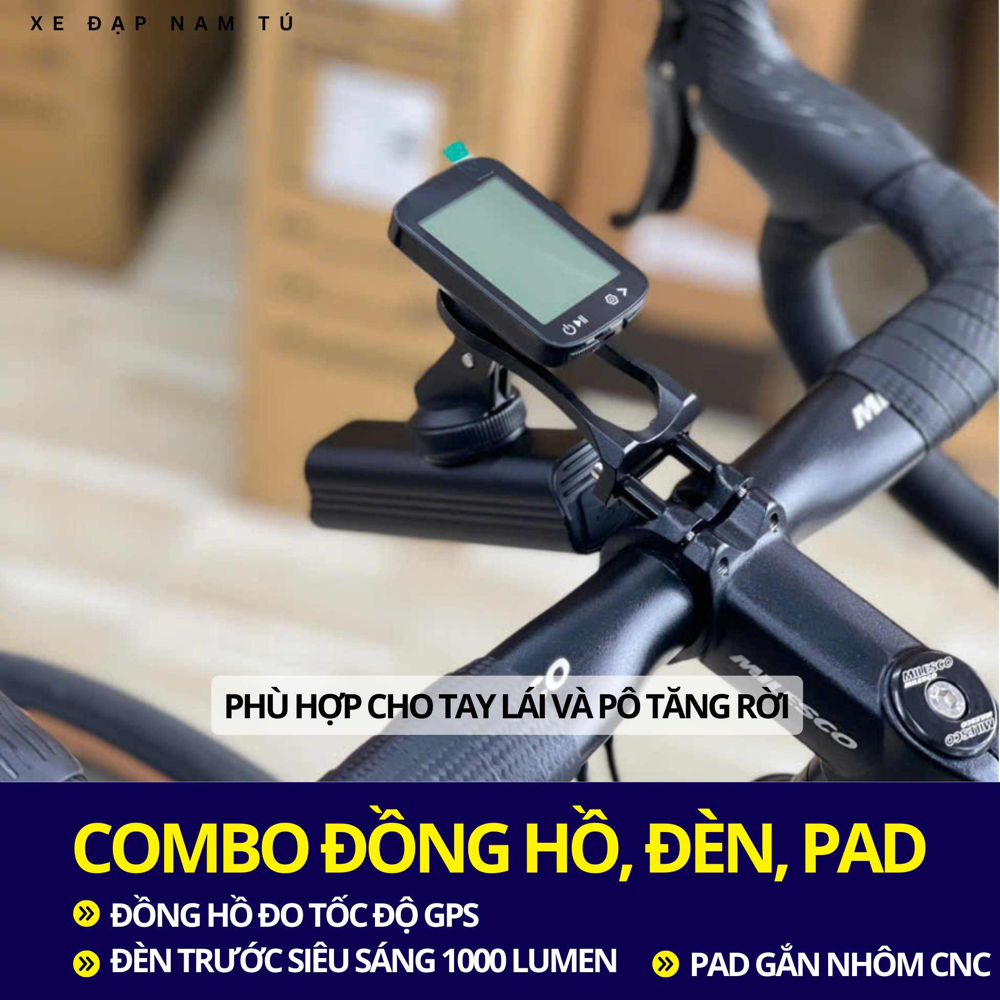 COMBO ĐÈN TRƯỚC, ĐỒNG HỒ ĐO TỐC ĐỘ KÈM PAD GẮN GHI ĐÔNG LIỀN – Xe