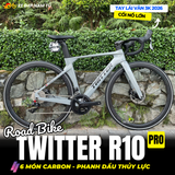  XE ĐẠP ĐUA TWITTER R10 PRO [2026] 6 MÓN CARBON, TAY LÁI CARBON 3K, PHANH DẦU THỦY LỰC 
