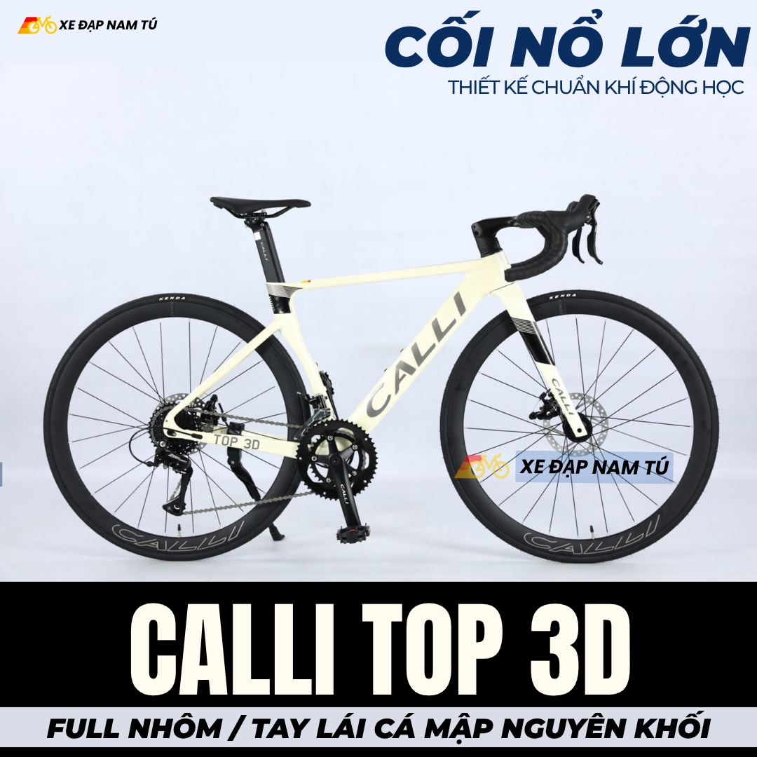  Xe đạp đua CALLI TOP 3D, Full Nhôm, Tay Lái Dạng Cá Mập Nguyên Khối, Cối Nổ Lớn 