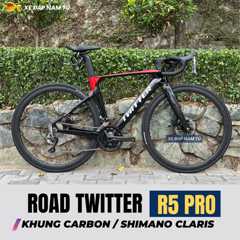  Xe đạp đua Twitter R5 Pro 2026, Khung carbon, Group Shimano Claris 2x8 