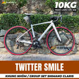  Xe Đạp Đua Twitter Smile 2026, Khung Nhôm Siêu Nhẹ, Group Shimano Claris Nhật Bản, Cối Nổ Lớn 