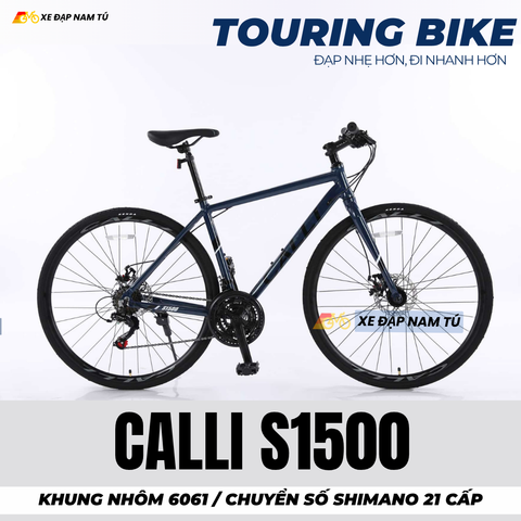  Xe Đạp Touring CALLI S1500, Khung Sườn Nhôm, Chuyển Số Shimano 21 cấp 