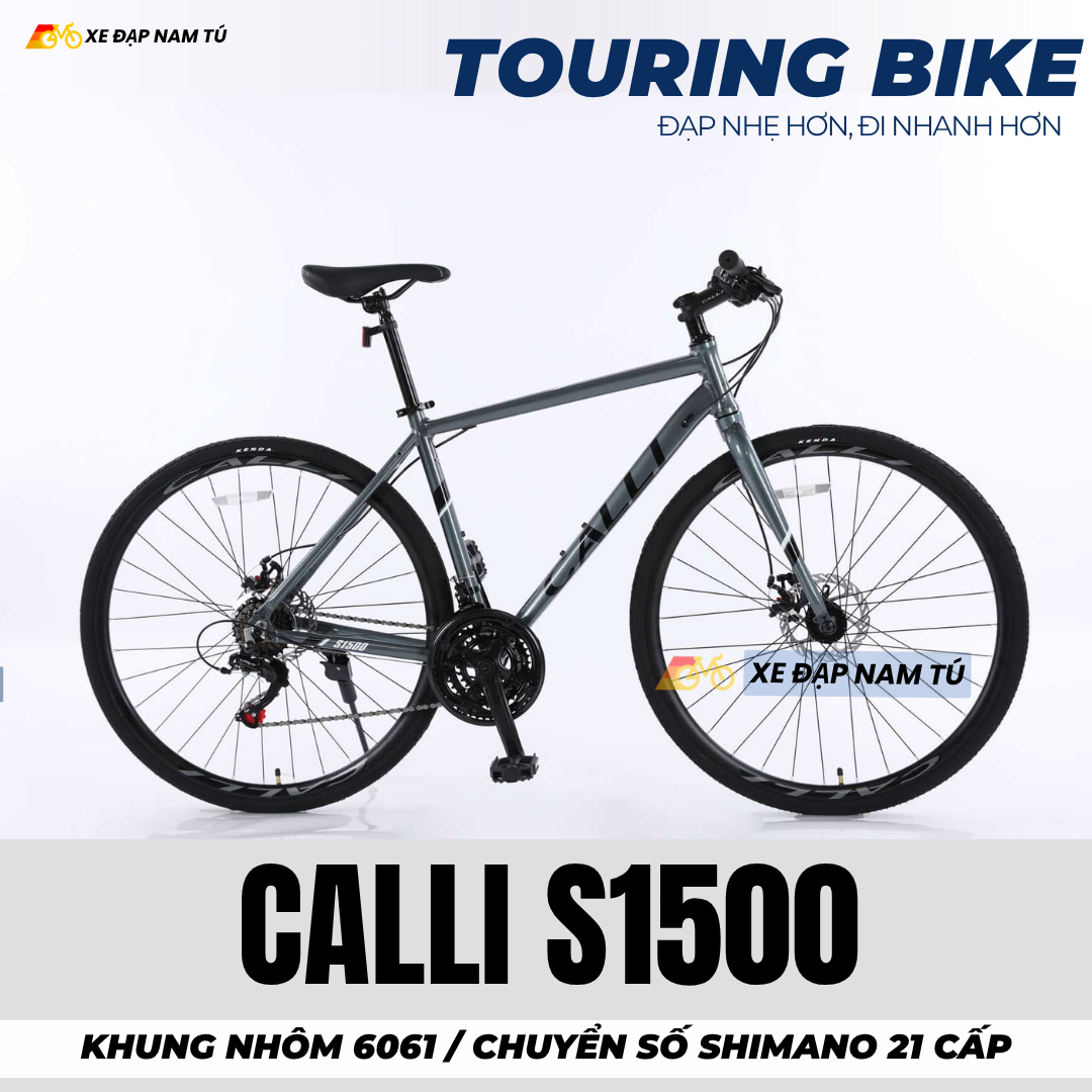  Xe Đạp Touring CALLI S1500, Khung Sườn Nhôm, Chuyển Số Shimano 21 cấp 