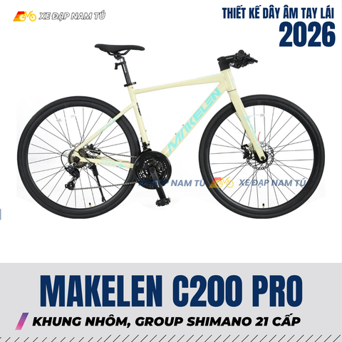  XE ĐẠP TOURING MAKELEN C200 PRO [2026] DÂY ÂM TAY LÁI, KHUNG NHÔM, BỘ CHUYỂN ĐỘNG SHIMANO 21 CẤP 