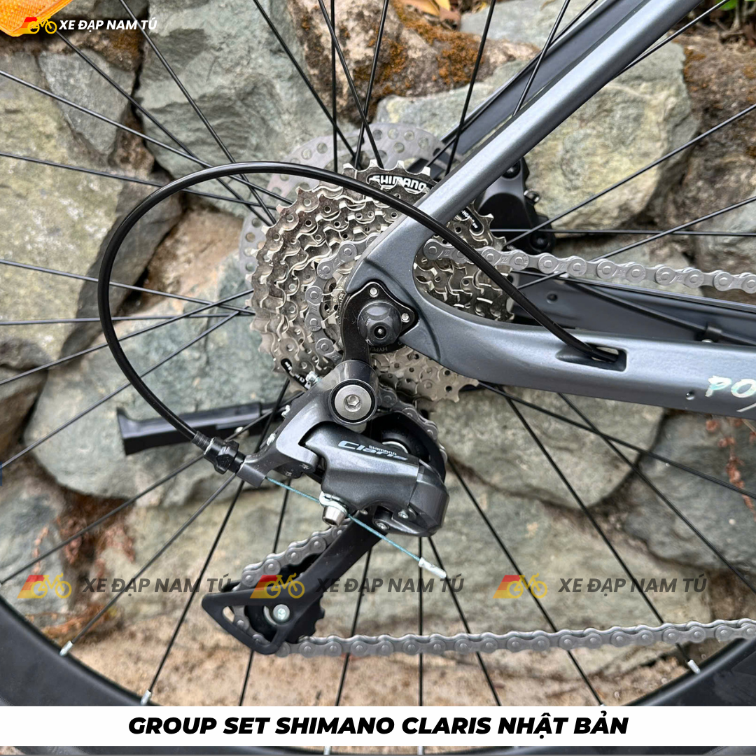  XE ĐẠP TOURING POSEIDON PS700, KHUNG MAGIE ĐÚC NGUYÊN KHỐI, GROUP SHIMANO CLARIS NHẬT BẢN, PHANH DẦU, CỐI NỔ LỚN 