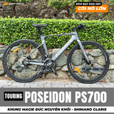  XE ĐẠP TOURING POSEIDON PS700, KHUNG MAGIE ĐÚC NGUYÊN KHỐI, GROUP SHIMANO CLARIS NHẬT BẢN, PHANH DẦU, CỐI NỔ LỚN 