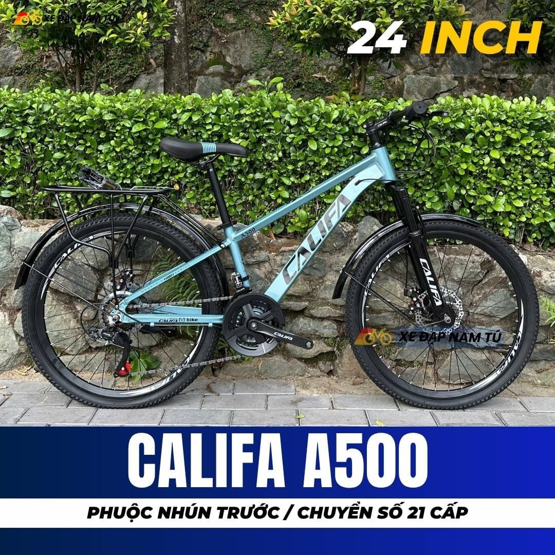  XE ĐẠP TRẺ EM CALIFA A500 24IN KHUNG NHÔM, CHUYỂN ĐỔI 21 TỐC ĐỘ 