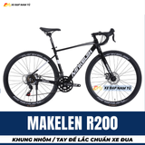  Xe Đạp Đua Makelen R200, Khung Sườn Nhôm, Tay Đề Lắc, Phanh Dĩa Chuẩn Xe Đua 