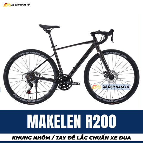 Xe Đạp Đua Makelen R200, Khung Sườn Nhôm, Tay Đề Lắc, Phanh Dĩa Chuẩn Xe Đua 