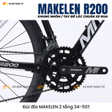  Xe Đạp Đua Makelen R200, Khung Sườn Nhôm, Tay Đề Lắc, Phanh Dĩa Chuẩn Xe Đua 