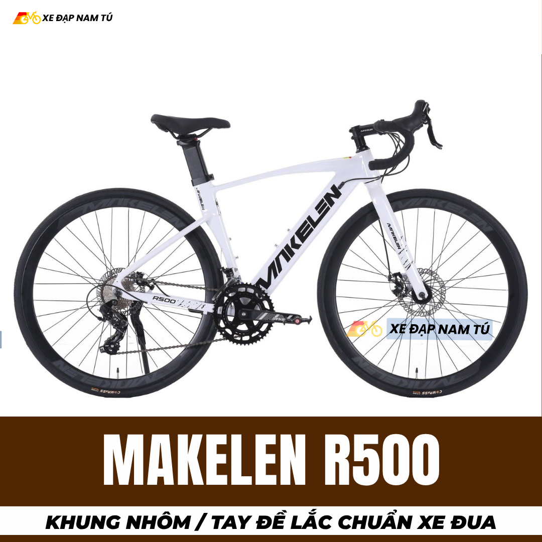  Xe Đạp Đua Makelen R500, Khung Sườn Nhôm, Tay Đề Lắc Chuẩn Xe Đua 