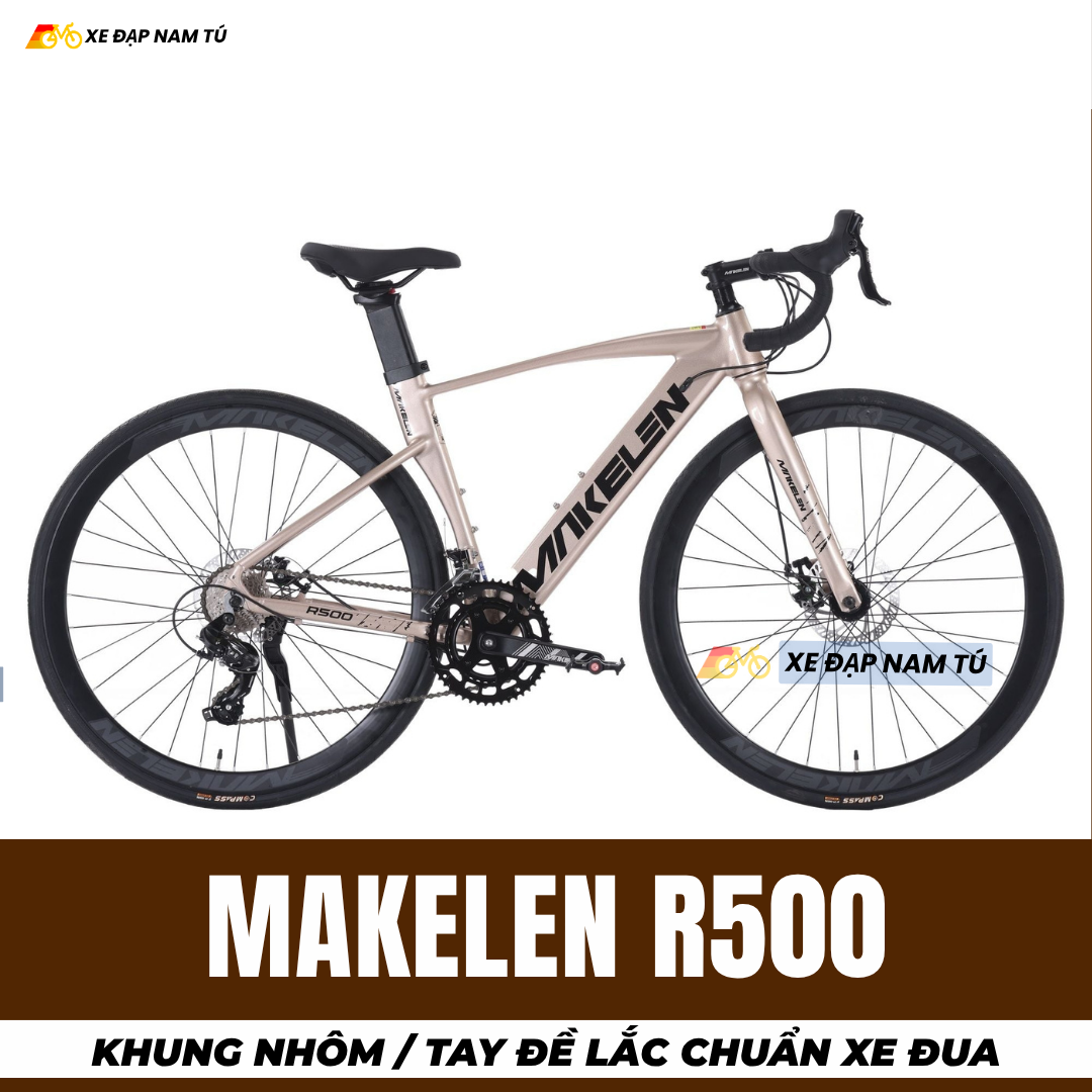  Xe Đạp Đua Makelen R500, Khung Sườn Nhôm, Tay Đề Lắc Chuẩn Xe Đua 
