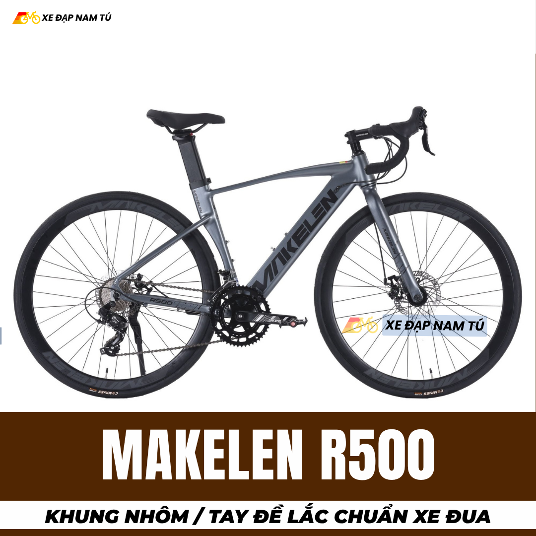  Xe Đạp Đua Makelen R500, Khung Sườn Nhôm, Tay Đề Lắc Chuẩn Xe Đua 