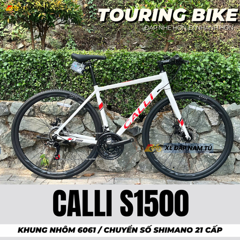  Xe Đạp Touring CALLI S1500, Khung Sườn Nhôm, Chuyển Số Shimano 21 cấp 