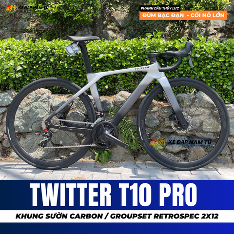  XE ĐẠP ĐUA TWITTER T10 [2026] KHUNG CARBON, GROUP RETROSPEC 2X12, VÀNH NHÔM 