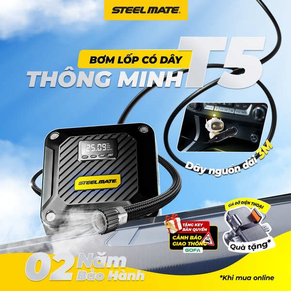 Bơm lốp ô tô di động có dây T5