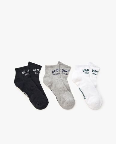  MLB - Set of 3 Unisex Sportive Varsity Low-Cut Sock 