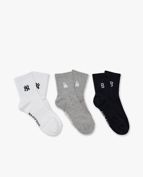  MLB - Unisex Small Logo 3 Pair Crew Socks 
