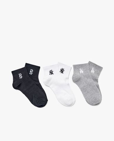  MLB - Unisex Small Logo 3-Pack Low-Cut Socks 