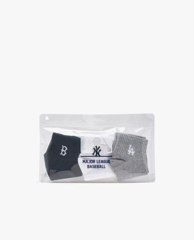  MLB - Unisex Small Logo 3-Pack Low-Cut Socks 