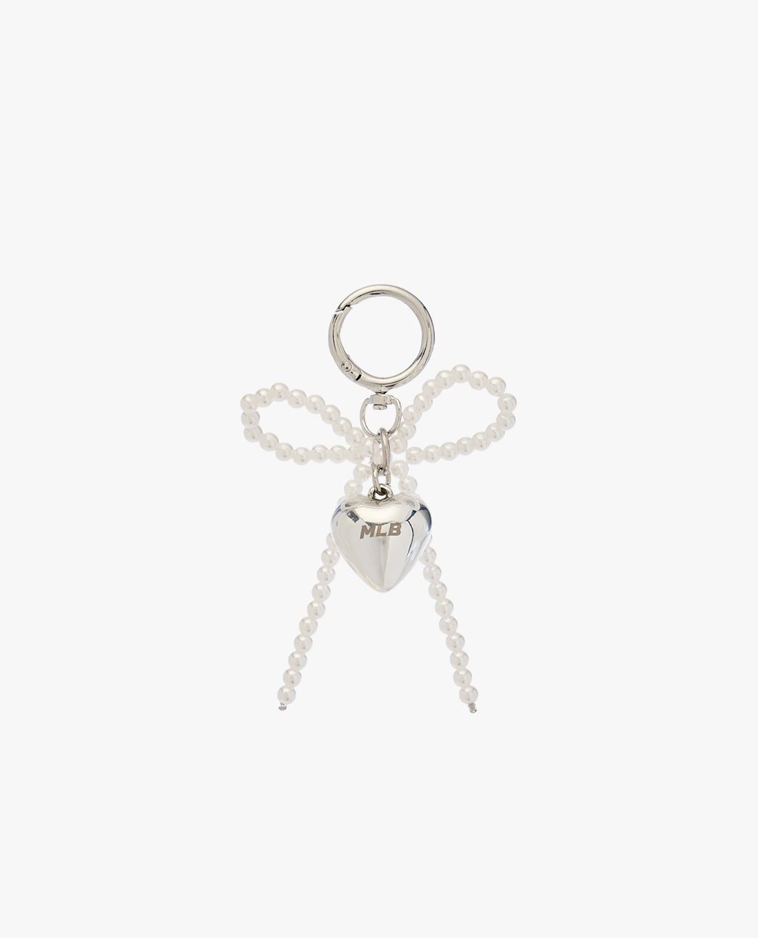 MLB - Women Pearl Ribbon Heart Keychain