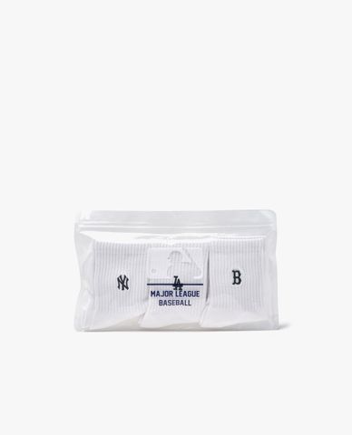  MLB - Set Of 3 Unisex High Cut Socks With Small Logo Embroidered 