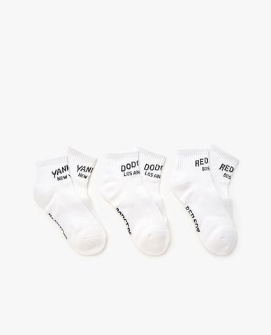  MLB - Set of 3 Unisex Sportive Varsity Low-Cut Sock 