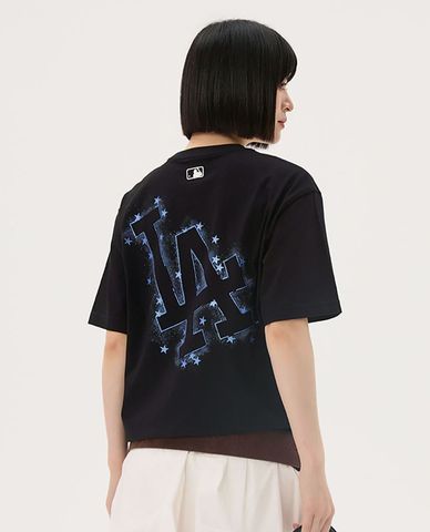 MLB - Unisex Star Glitter Round Neck Short Sleeve T Shirt 