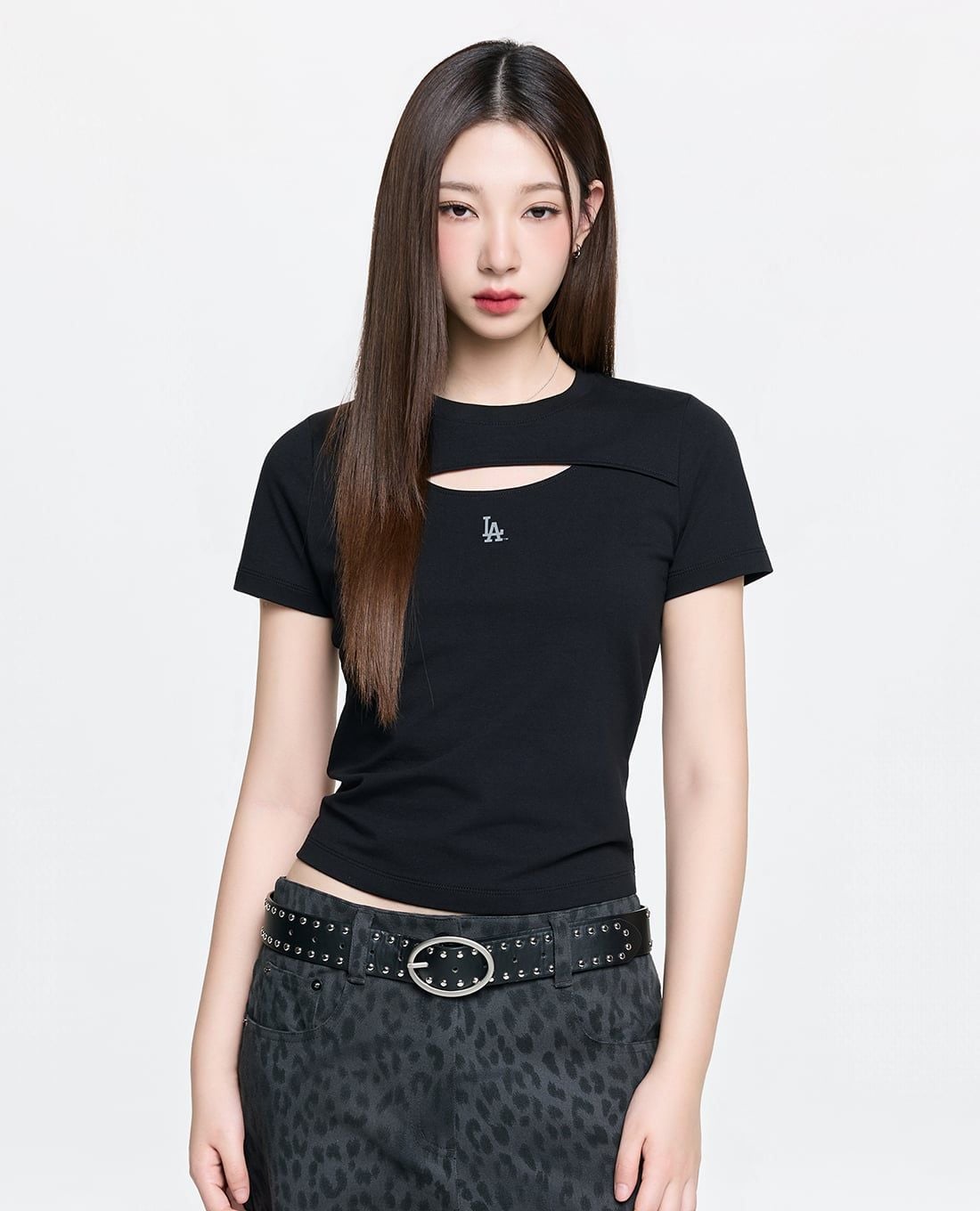 MLB - Women Short Sleeve Cut Out T Shirt