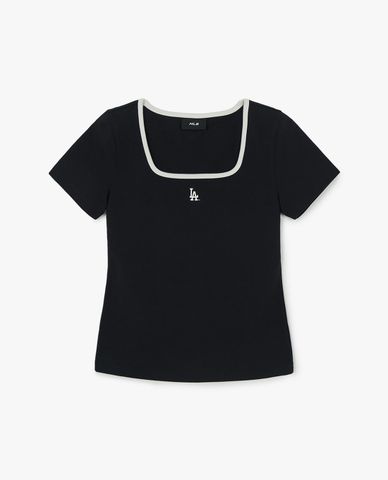  MLB - Women Basic Square Neck Short Sleeve T Shirt 