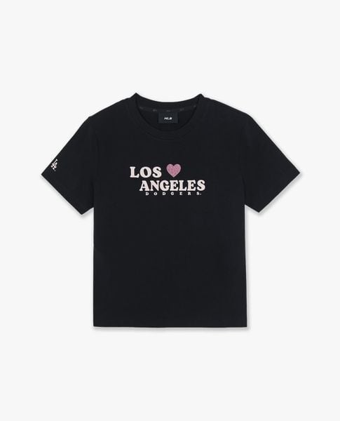  MLB - Women Leopard Heart Lettering T Shirt 