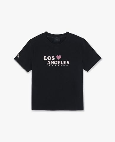  MLB - Women Leopard Heart Lettering T Shirt 