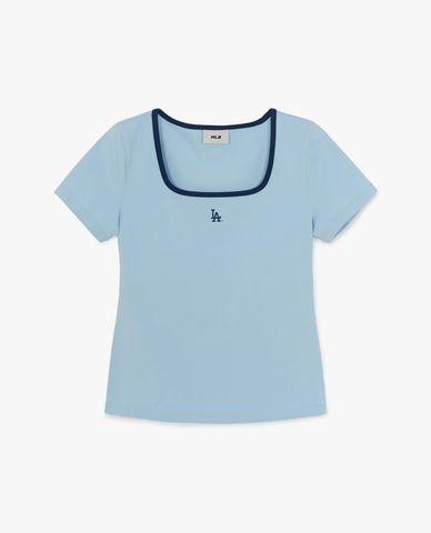  MLB - Women Basic Square Neck Short Sleeve T Shirt 