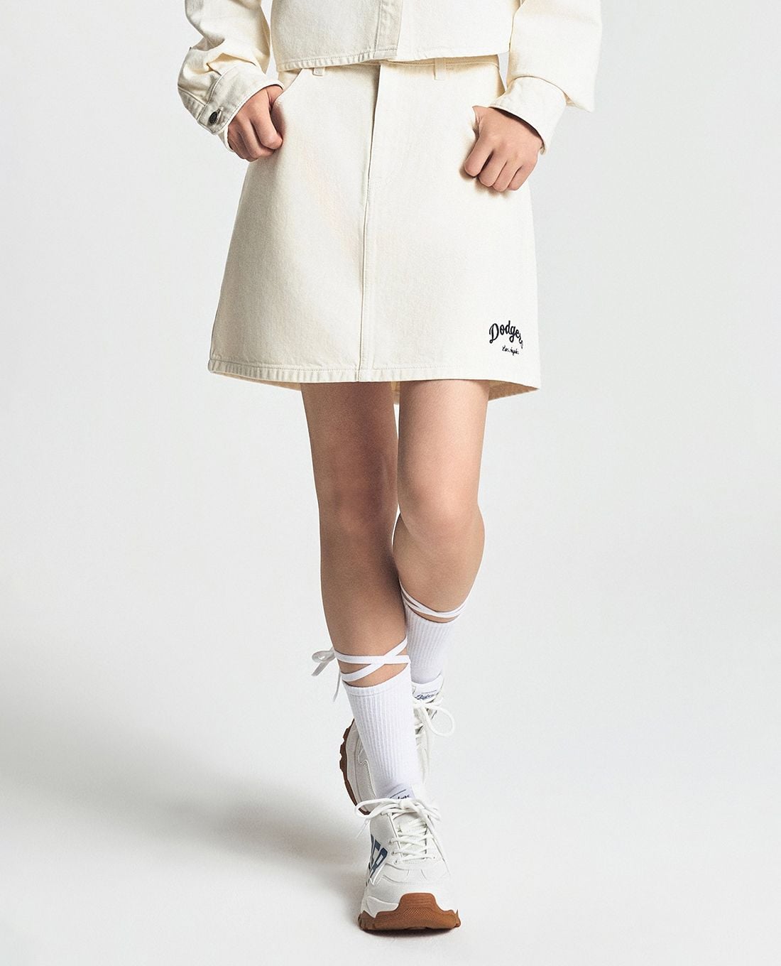 MLB - Women's Varsity Culsive Mini A-Line Denim Skirt
