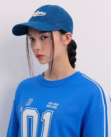  MLB - Unisex Baseball Cap Cultivating Lettering Denim Unstructured 