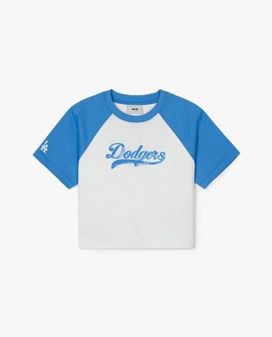  MLB - Women's Varsity Raglan Short-Sleeve Crewneck Croptop 