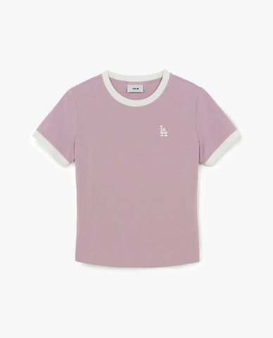  MLB - Women Basic Small Logo Ringer T Shirt 
