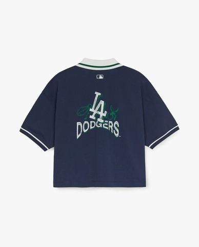  MLB - Women's Athleisure Short-Sleeve Crop Polo Shirt 