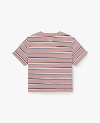  MLB - Women Sportive Striped Short Sleeve Croptop 
