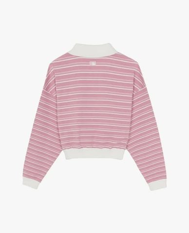  MLB - Women Varsity Striped Long Sleeve Polo Shirt 