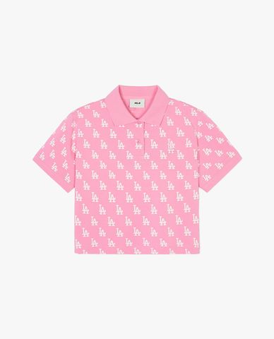  MLB - Women's Monogram Cropped Short Sleeve Polo Shirt 