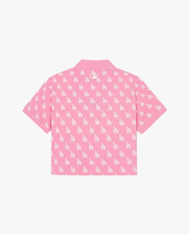  MLB - Women's Monogram Cropped Short Sleeve Polo Shirt 