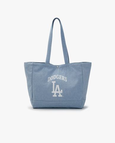  MLB - Unisex Vintage Lettering Denim Tote Bag 