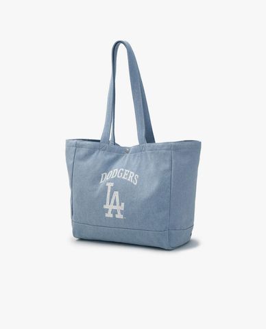  MLB - Unisex Vintage Lettering Denim Tote Bag 